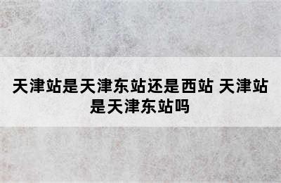 天津站是天津东站还是西站 天津站是天津东站吗